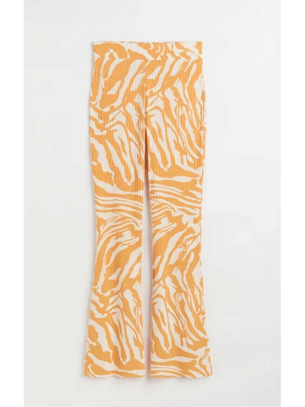 NWOT H&M Orange Cream Ribbed Pant